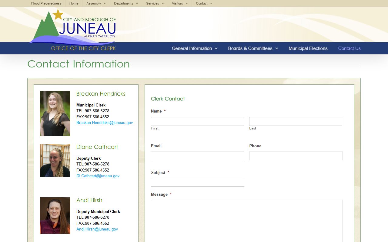 Juneau, Alaska Traffic Court Records municipal clerk contact image