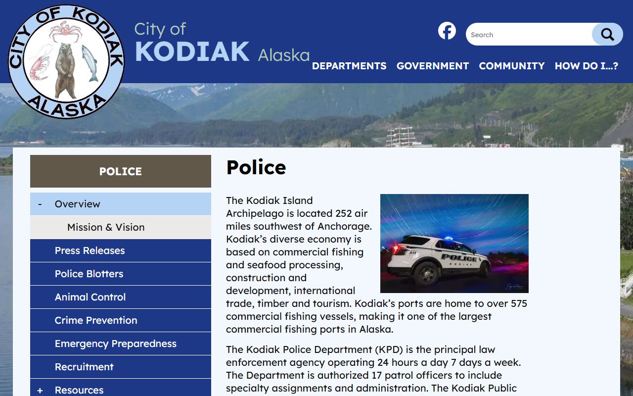 Kodiak Alaska Traffic Court Records police department image