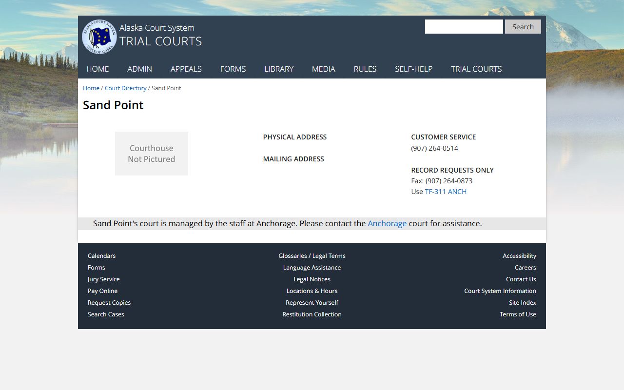 Sand Point, Alaska Traffic Court Records court directory