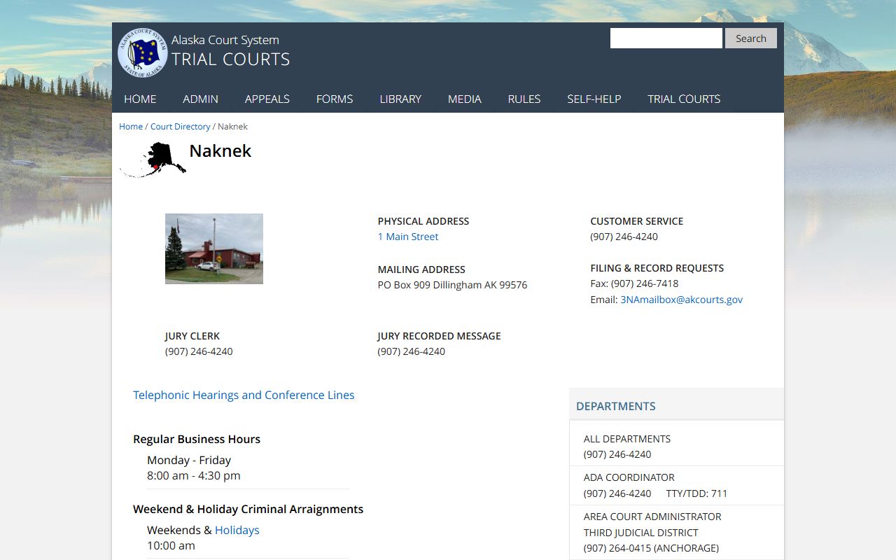 Bristol Bay Borough Alaska Traffic Court Records Naknek court directory