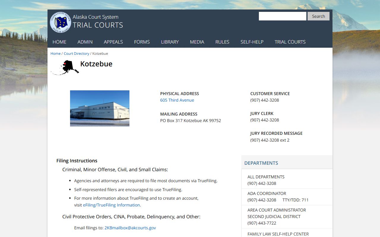 Northwest Arctic Borough Traffic Court Records at the Kotzebue court directory