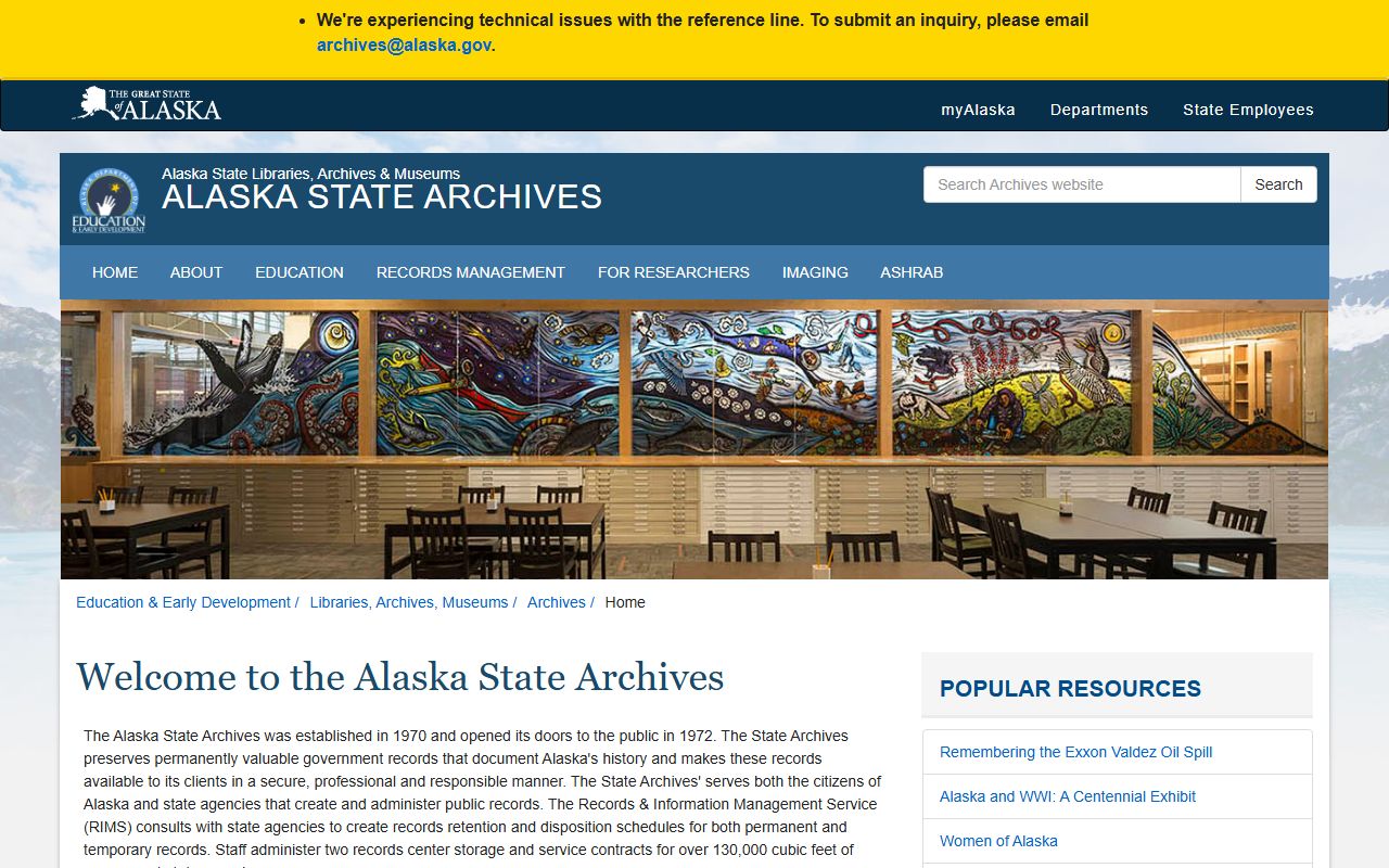 Alaska Traffic Court Records historical archive resource