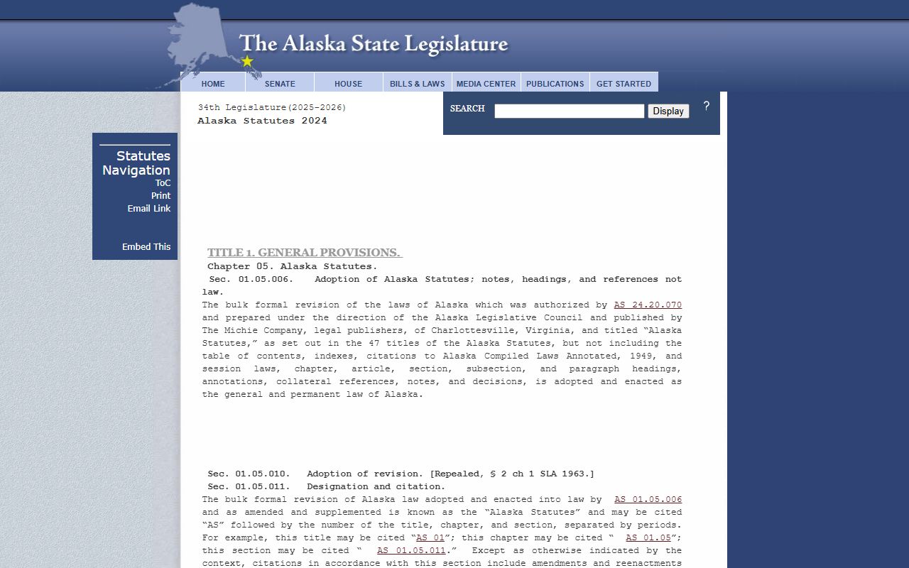 Alaska Traffic Court Records statutes and traffic law research page